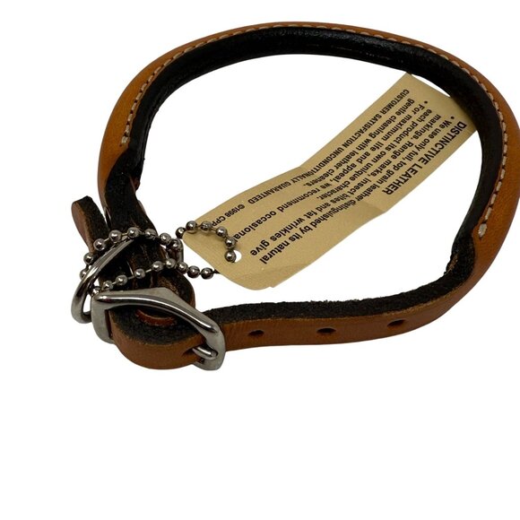 Circle T 12" Tan Leather Dog Collar Premium Quality Durable Adjustable - Picture 4 of 4